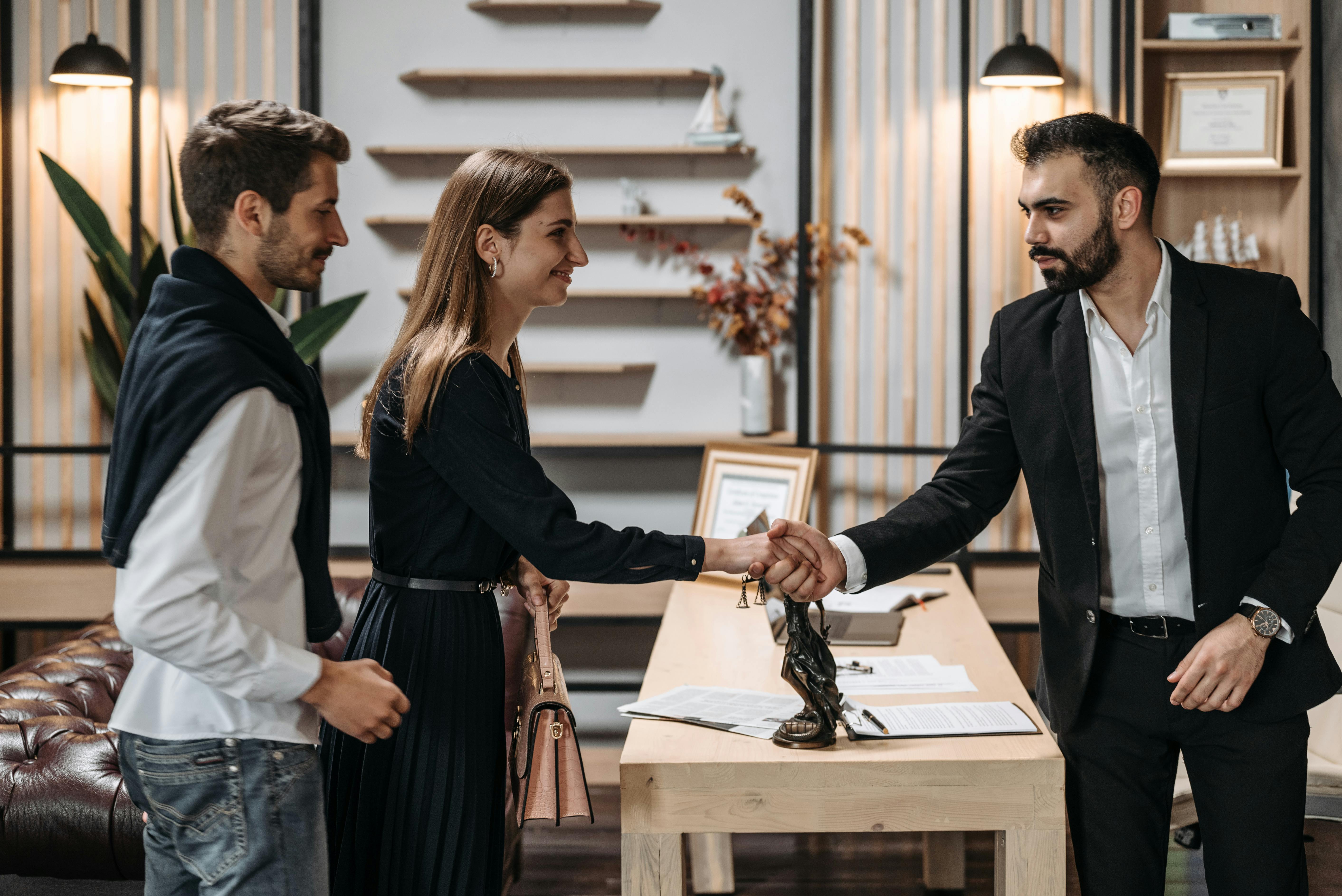 Professional business handshake