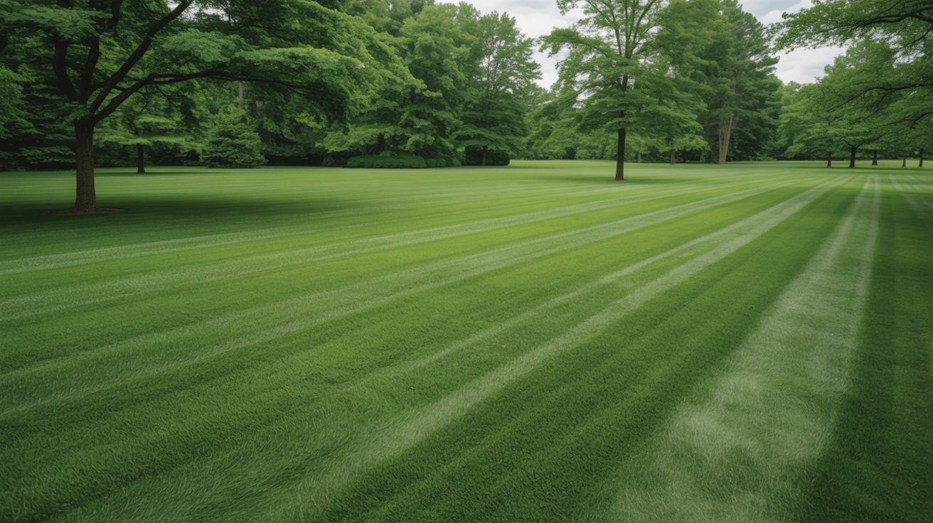Beautiful lush green lawn maintained by Midgard Mowing