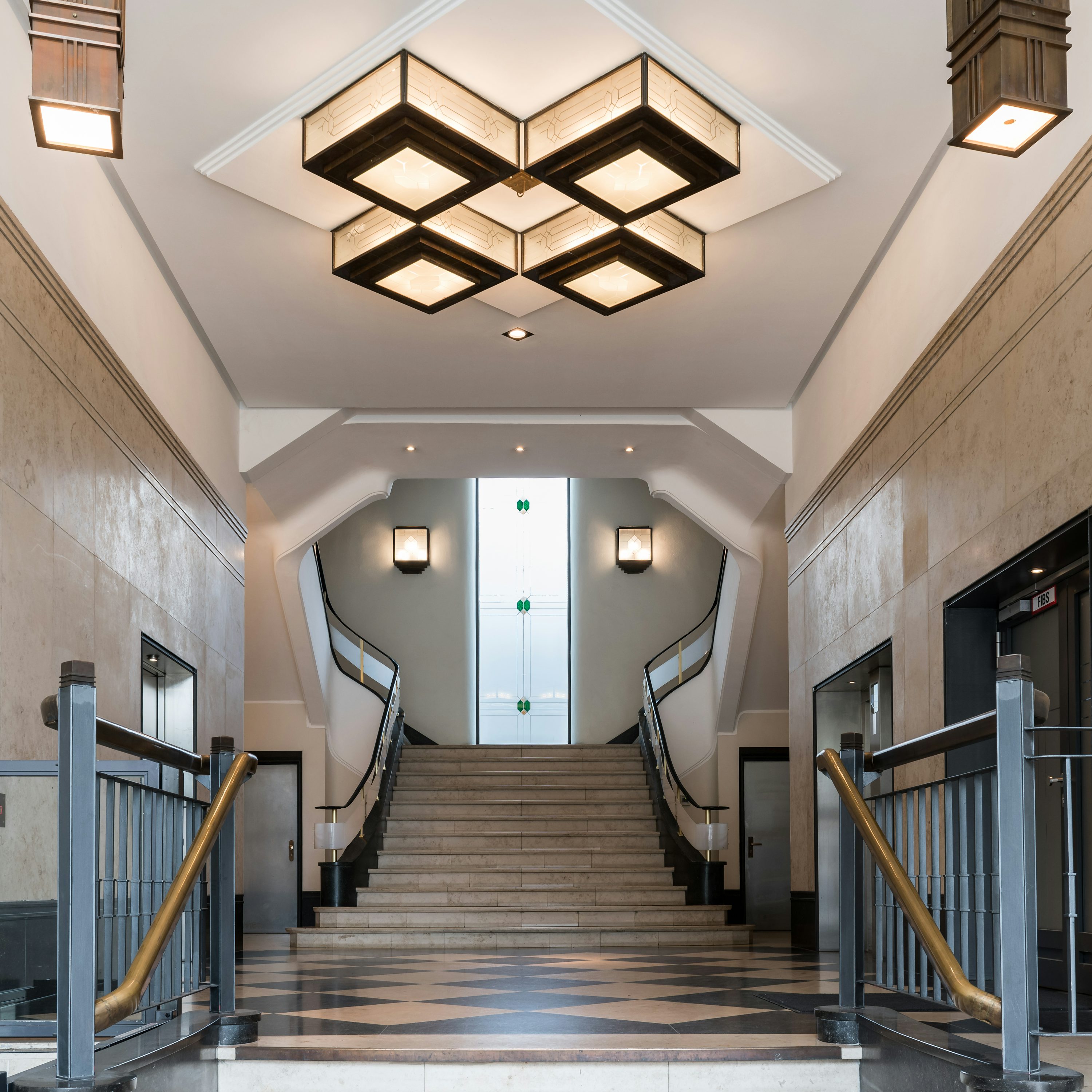 Grand modern office building lobby